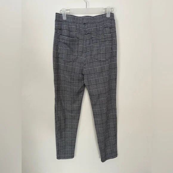 Halara Flex High Waisted Pocket Houndstooth Plaid Skinny Work Pants Blue White - Picture 2 of 6
